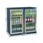 Arrière de bar noir - 2 portes vitrées battantes 220 L. | BDS210 | ATOSA