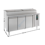 Meuble saladette réfrigérée - 3 portes pleines GN1/1 - 8 x GN1/3 | 74500104 | COMBISTEEL