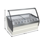 Vitrine à crème glacée - 16 bacs / Modèle HAWAI | 74720115 | COMBISTEEL