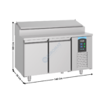Meuble saladette réfrigérée - 2 portes pleines GN1/1 - 7 x GN1/3 | 74895140 | COMBISTEEL