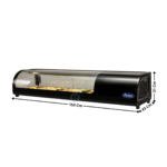 Vitrine à sushis & tapas 153Cm - 6 x GN1/3 / 75 L. | WLS75L | ATOSA