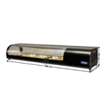 Vitrine à sushis & tapas 180Cm - 5 x GN1/2 / 93 L. | WLS93L | ATOSA