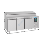 Meuble saladette réfrigérée - 3 portes pleines GN1/1 - 10 x GN1/3 | 74895145 | COMBISTEEL