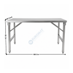 Table de travail 180x60cm - Pliable | STTFD186 | CUISTANCE