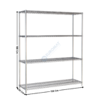 Rayonnage neutre 150x45 Cm  - Coloris Chrome | 75300015 | COMBISTEEL