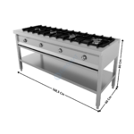 Fourneau 4 feux vifs gaz sur support | 70030915 | COMBISTEEL