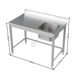 Table du chef spécial plonge 1200x700 | 78120605 | COMBISTEEL