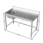 Table du chef spécial plonge 1400x700 | 78120610 | COMBISTEEL