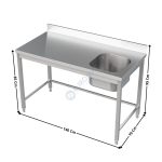 Table du chef spécial plonge 1400x700 | 78120615 | COMBISTEEL