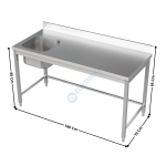 Table du chef spécial plonge 1600x700 | 78120620 | COMBISTEEL