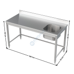 Table du chef spécial plonge 1600x700 | 78120625 | COMBISTEEL