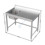 Table du chef spécial plonge 1200x700 | 78120600 | COMBISTEEL