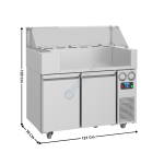 Chariot à crêperie mobile réfrigérée - 2 portes pleines GN1/1 - 9 x GN1/6 | KMN2AC | ATLAS COLD