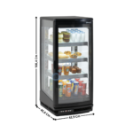 Mini vitrine à dessert 93L réfrigérée panoramique | CVR93L | CASSELIN