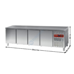 Meuble pâtissier 4 portes positive dessus inox & centrale | DP255PCR2 | DIAMOND