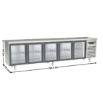 Meuble Table réfrigérée 5 portes positive vitrée GN1/1 | MRGV300C | CORECO