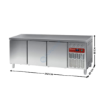 Meuble pâtissier 3 portes positive dessus inox & centrale | DP202PCR2 | DIAMOND