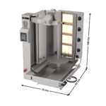 Machine à kebab 4 Zones GAZ - AUTOMATIQUE Série ECO | SGSADRC14G | SGS GASTRO INTERNATIONAL