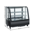 Vitrine à dessert 100L réfrigérée panoramique | RC100B | COOL HEAD
