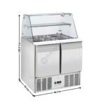 Saladette réfrigérée - 2 portes pleines GN1/1 - 2 x GN1/1 + 3 x GN1/6 | CRQ90A | COOL HEAD