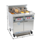 Friteuse électrique haut rendement avec filtration  4 x 22L. - Gamme ECO | CFPF124 | CASSELIN