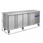 Meuble table congélateur - 4 portes pleines GN1/1 | GN4100BT | CUISTANCE
