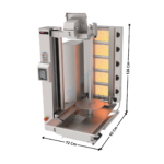 Machine à kebab 5 Zones GAZ - AUTOMATIQUE Série ECO | SGSADRC15G | SGS GASTRO INTERNATIONAL