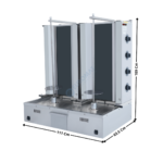 Machine à kebab 4+4 Zones ELEC - Série ECO | SGSDS145 | SGS GASTRO INTERNATIONAL