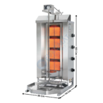 Machine à Kebab 4 zones HP Gaz - Premium Series | GD4S | POTIS