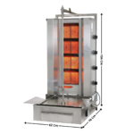 Machine à Kebab 4 zones HP Gaz - Premium Series | FGD4S | POTIS