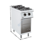 Cuisinière 2 zones gaz sur meuble - Série ECO | 71780400 | COMBISTEEL