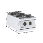 Cuisinière 2 zones gaz à poser - Série ECO | 71780200 | COMBISTEEL