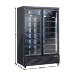 Congélateur vitrée 2 portes battante 1084 Litres - NOIR - Ligne GMS | RFG1350B | COOL HEAD
