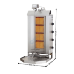 Machine à kebab 4 zones Gaz - Série ECO | 70490010 | COMBISTEEL