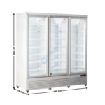 Congélateur vitrée 3 portes battante 1450 Litres - BLANC - Ligne GMS | RFG1900 | COOL HEAD