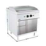 Plaque grillade 2 zones gaz / Acier sur meuble - Série ECO | 71780450 | COMBISTEEL