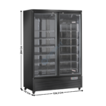 Armoire vitrée 2 portes battante 1081 Litres - NOIR - Ligne GMS | RCG1350B | COOL HEAD