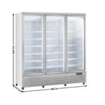 Armoire vitrée 3 portes battante 1664 Litres - BLANC - Ligne GMS | RCG1900 | COOL HEAD