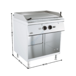 Grillade à pierre de lave 2 zones gaz sur meuble - Série ECO | 71780500 | COMBISTEEL