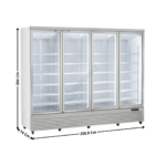 Armoire vitrée 4 portes battante 2248 Litres - BLANC - Ligne GMS | RCG2500 | COOL HEAD