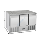 Meuble positive 3 portes GN1/1 - Pizza Line 700 | CRZ93A | COOL HEAD