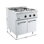 Friteuse 2 Cuves ELEC / 10+10 Litres sur meuble - Série ECO | 71780527 | COMBISTEEL