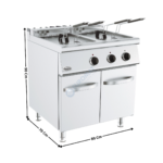 Friteuse 2 Cuves ELEC / 18+18 Litres sur meuble - Série ECO | 71780525 | COMBISTEEL