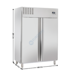 Armoire négative 1300 L. - 2 portes pleine 400x600 | QPN1640 | COOL HEAD