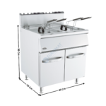 Friteuse 2 Cuves GAZ / 15+15 Litres - Série ECO | 71780515 | COMBISTEEL