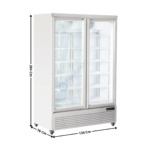 Congélateur vitrée 2 portes battante 1084 Litres - BLANC - Ligne GMS | RFG1350 | COOL HEAD