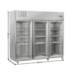 Armoire positive GN2/1 1770L. - 3 portes vitrées | RCG1850 | COOL HEAD