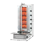 Machine à Kebab 5 zones HP Gaz - Premium Series | FGD5S | POTIS