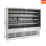 Vitrine murale inox 256cm / 1714L. - Gamme CEDAR DG3 | DG325IM1 | DOCRILUC