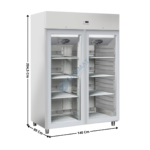 Armoire négative GN2/1 1255L. - 2 portes vitrées | QNG12 | COOL HEAD